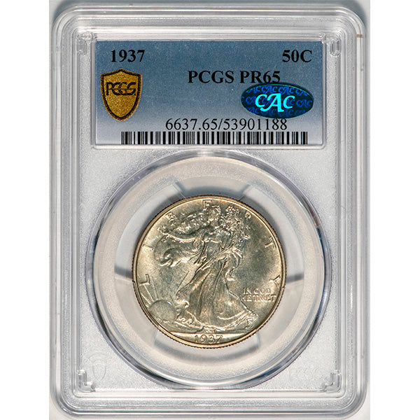 (6637) 1937 50C PCGS PR65 CAC
