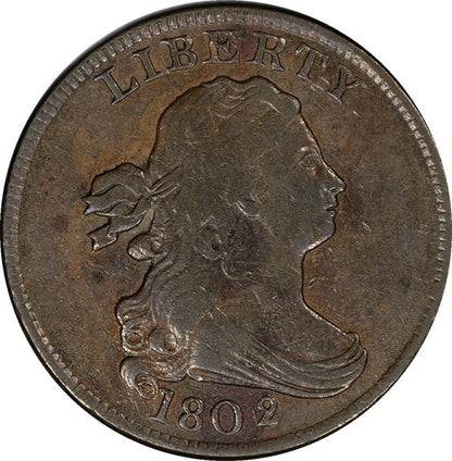 (1057) 1802/0 1/2C PCGS VF30 Reverse of 1802