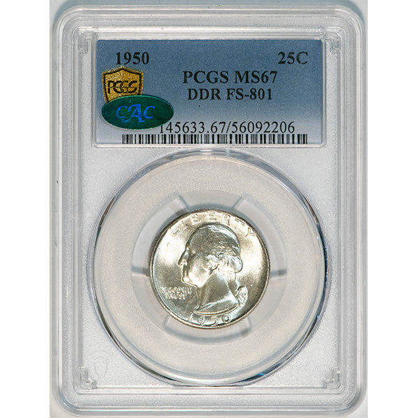 (5840) 1950 25C DDR FS-801 PCGS MS67