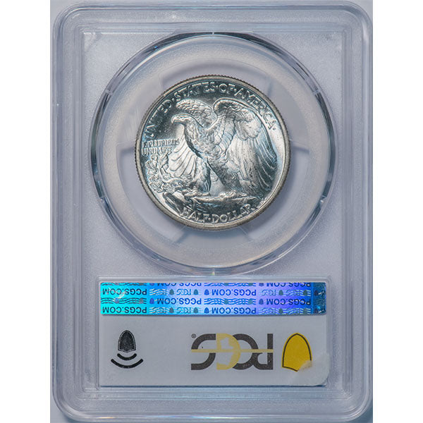 (6632) 1946 50C PCGS MS65 Doubled Die Reverse