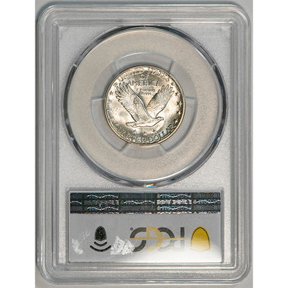 (5723) 1918-D 25C PCGS MS64+FH CAC