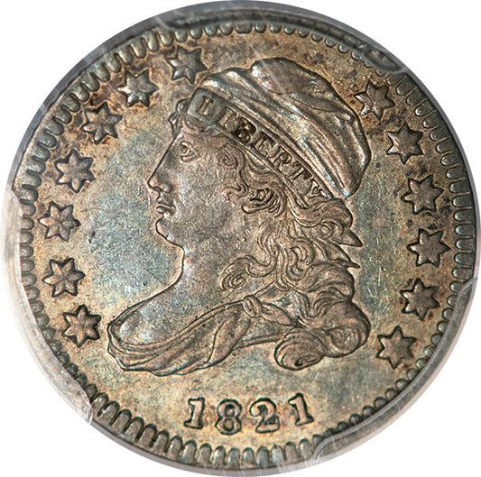 (4496) 1821 10C Small Date PCGS AU53 CAC