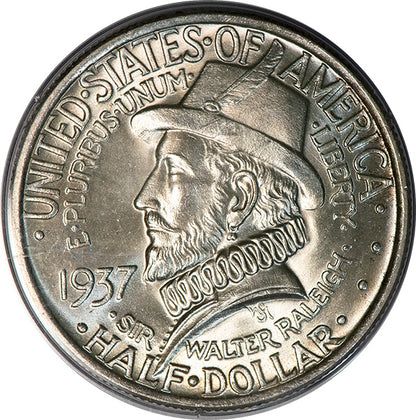 1937 50C Roanoke PCGS MS65Gold CAC