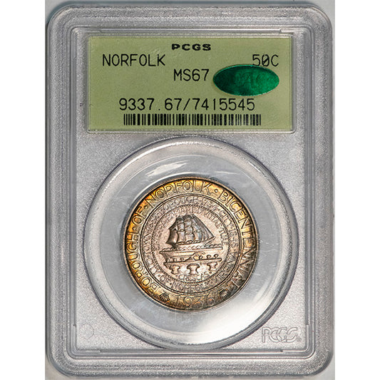 1936 50C Norfolk PCGS MS67 CAC