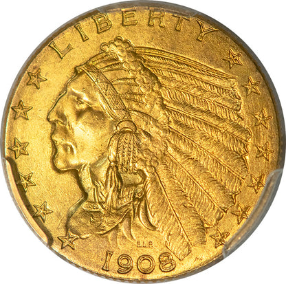 1908 $2.50 PCGS MS64 CAC