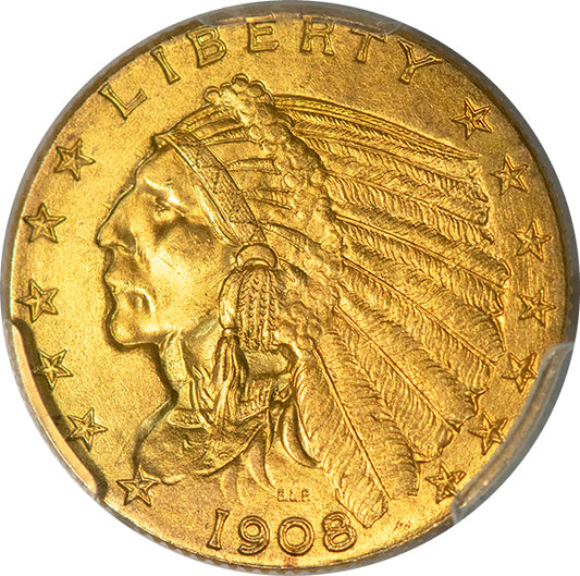 1908 $2.50 PCGS MS64 CAC