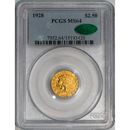 1928 $2.50 PCGS MS64 CAC