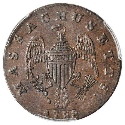 (948) 1788 Cent Massachusetts, Period PCGS MS62BN