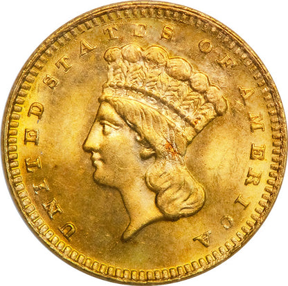 (7587) 1886 G$1 NGC MS63 Gold CAC
