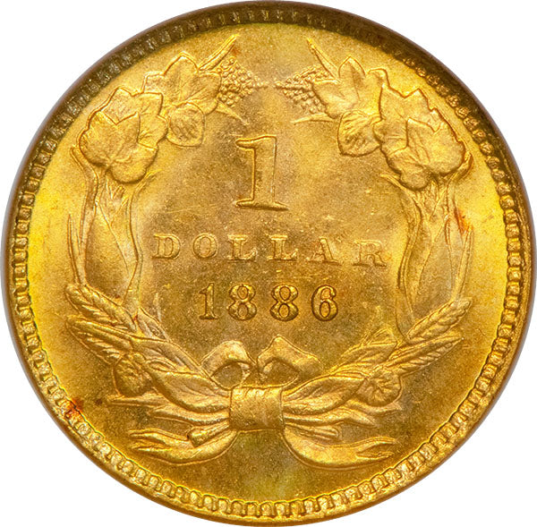 (7587) 1886 G$1 NGC MS63 Gold CAC