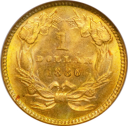 (7587) 1886 G$1 NGC MS63 Gold CAC