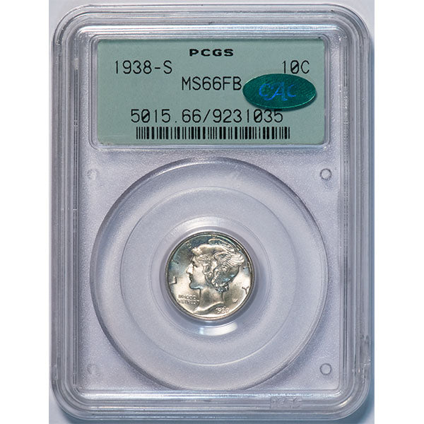 (5015) 1938-S 10C PCGS MS66FB CAC