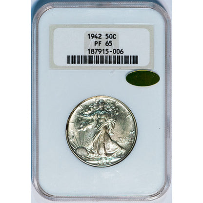 (6642) 1942 50C NGC PR65 Gold CAC