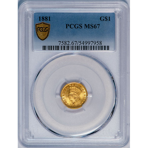 (7582) 1881 G$1 PCGS MS67